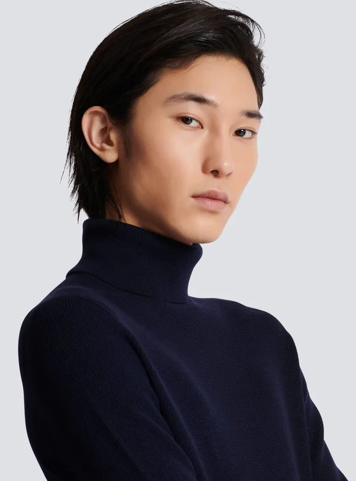 Balmain PB Turtleneck Navy Men Knitwear