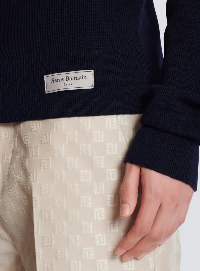 Balmain PB Turtleneck Navy Men Knitwear