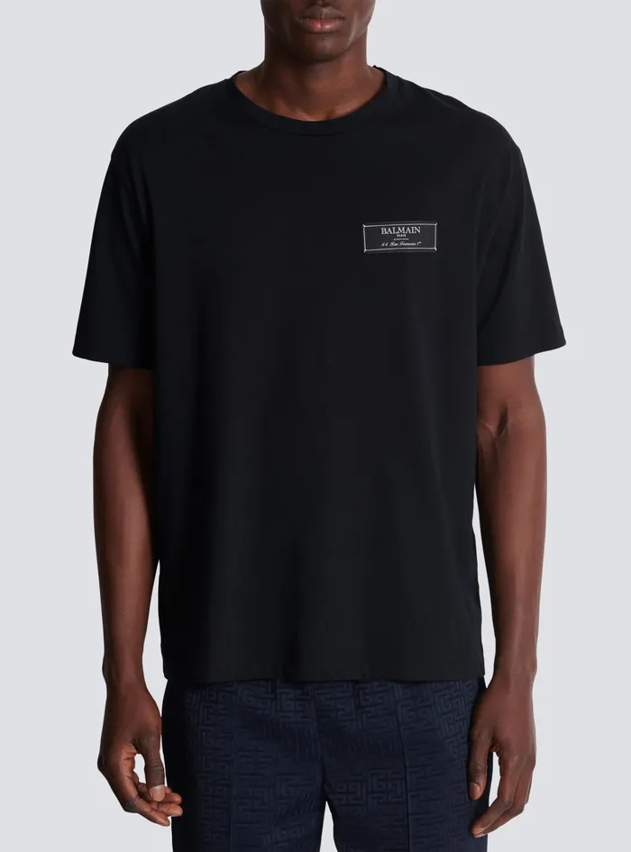 Balmain Pierre Shortsleeved Tshirt Black Men TShirts
