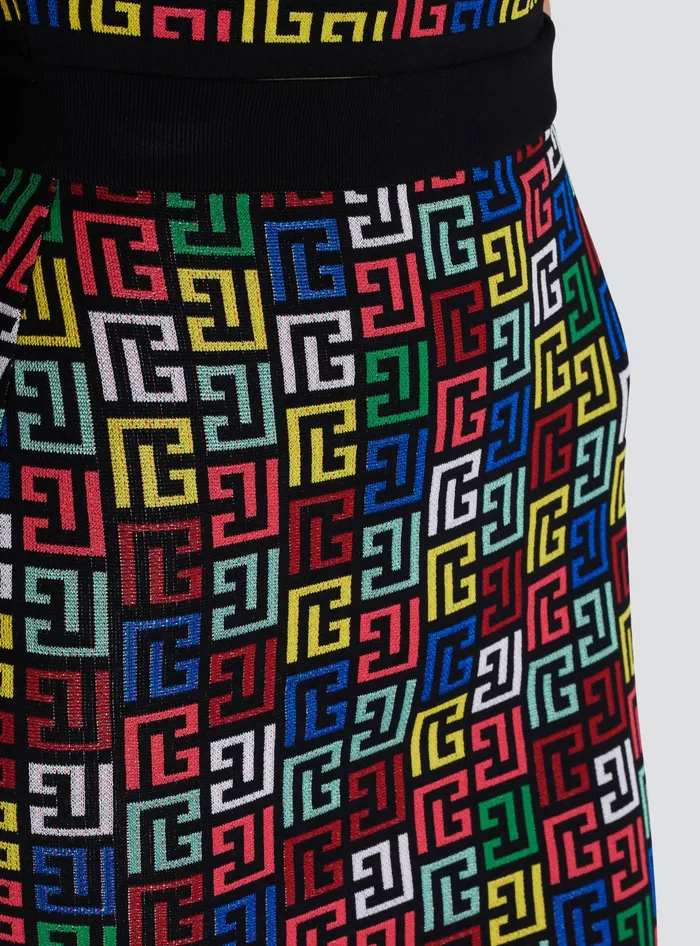 Balmain Pop Monogram Knit Skirt Multicolor Women Skirts