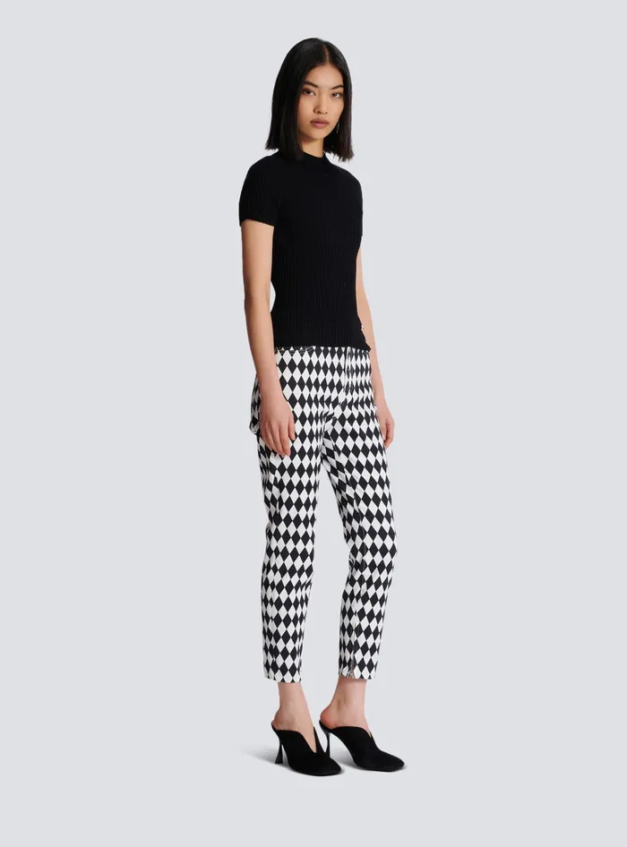 Balmain Ribbed Knit Top Black Women Tops And Shirts