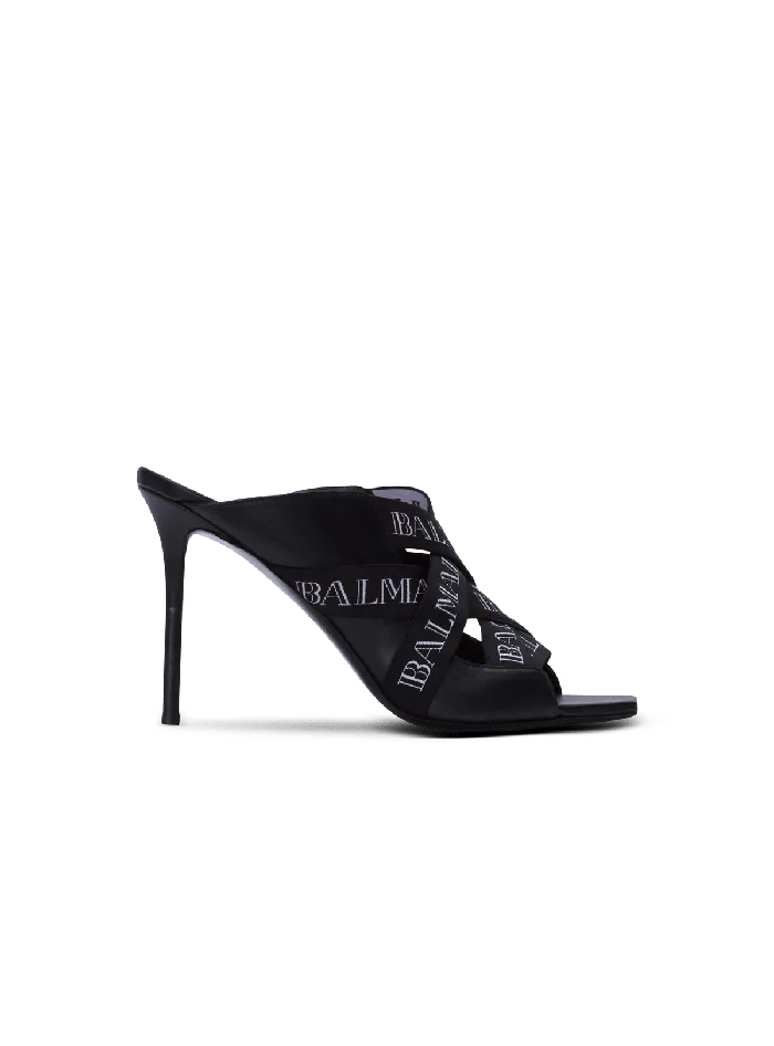 Balmain Ruby Mules With Vintage Straps Black Women High Heels and Pumps