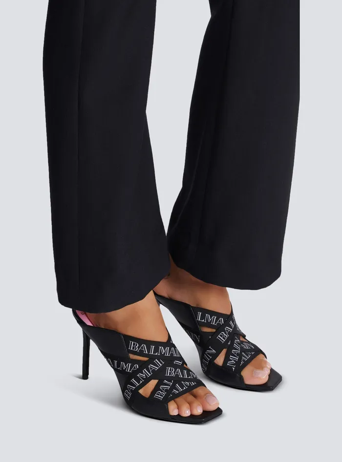 Balmain Ruby Mules With Vintage Straps Black Women High Heels and Pumps
