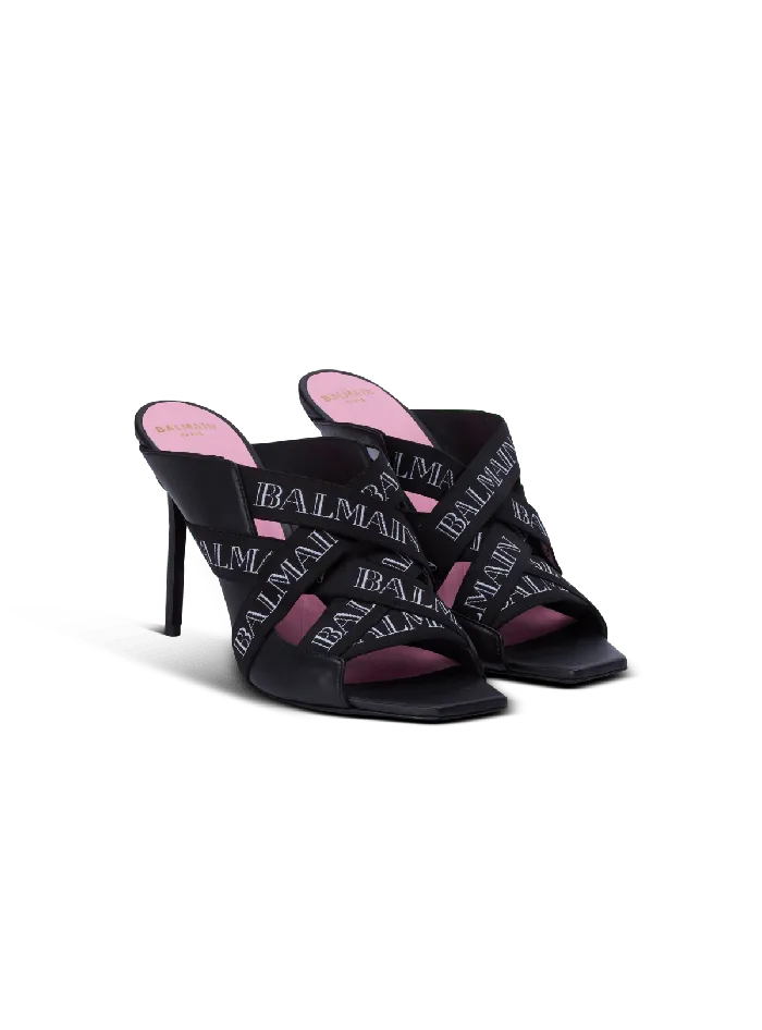 Balmain Ruby Mules With Vintage Straps Black Women High Heels and Pumps
