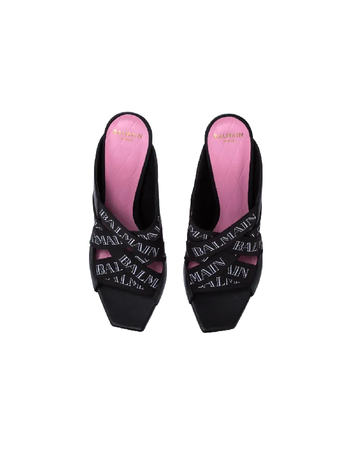 Balmain Ruby Mules With Vintage Straps Black Women High Heels and Pumps