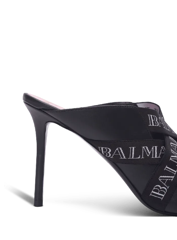 Balmain Ruby Mules With Vintage Straps Black Women High Heels and Pumps