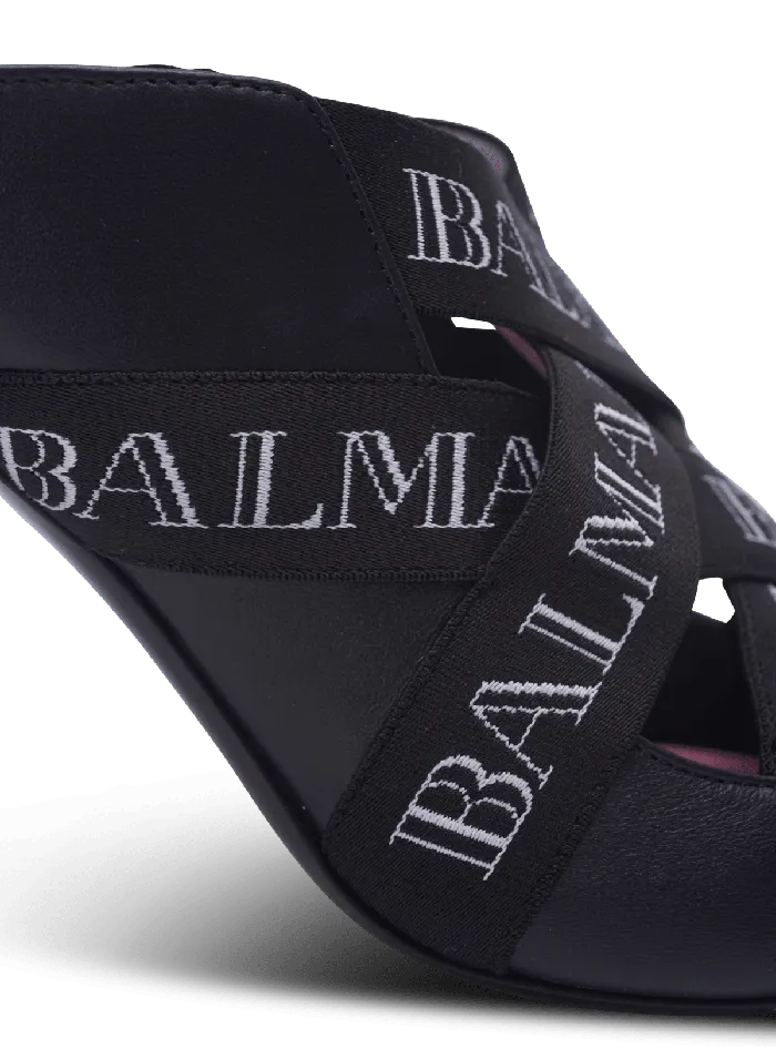 Balmain Ruby Mules With Vintage Straps Black Women High Heels and Pumps