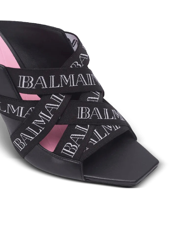 Balmain Ruby Mules With Vintage Straps Black Women High Heels and Pumps