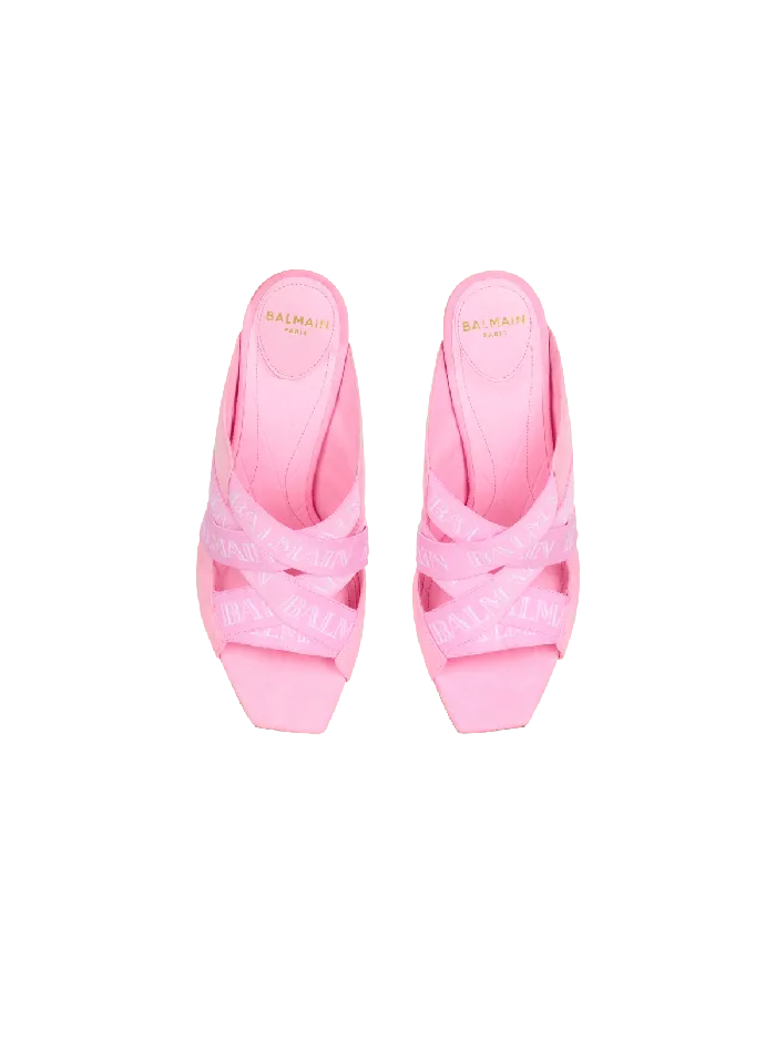 Balmain Ruby Mules With Vintage Straps Pink Women High Heels and Pumps