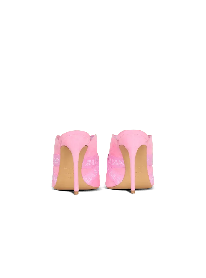 Balmain Ruby Mules With Vintage Straps Pink Women High Heels and Pumps