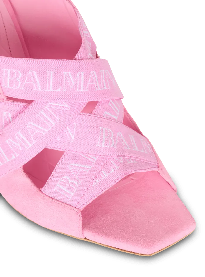 Balmain Ruby Mules With Vintage Straps Pink Women High Heels and Pumps