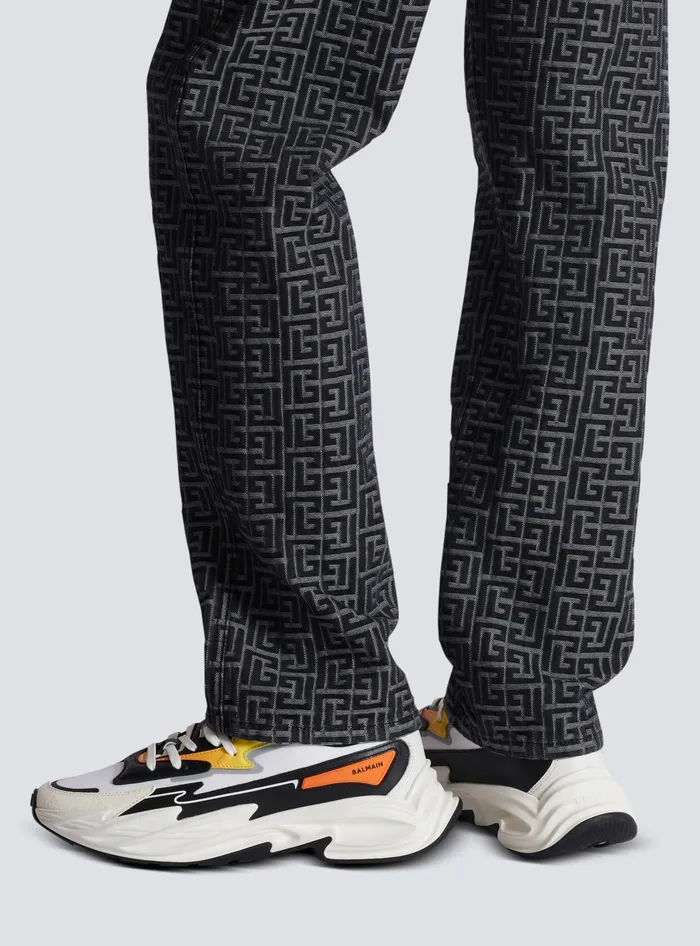 Balmain RunRow Leather And Nylon Sneakers Multicolor Men Sneakers