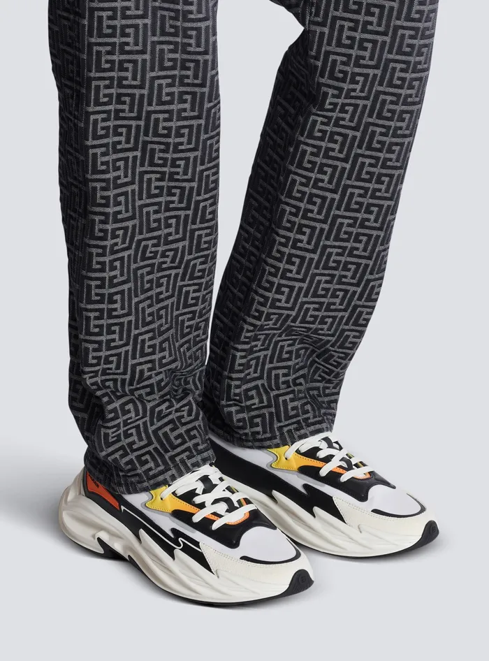 Balmain RunRow Leather And Nylon Sneakers Multicolor Men Sneakers