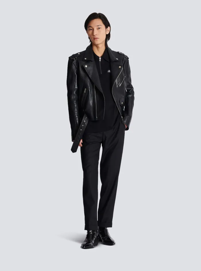 Balmain Shortsleeved Polo Shirt With Embroidery Black Men Shirts And Polos