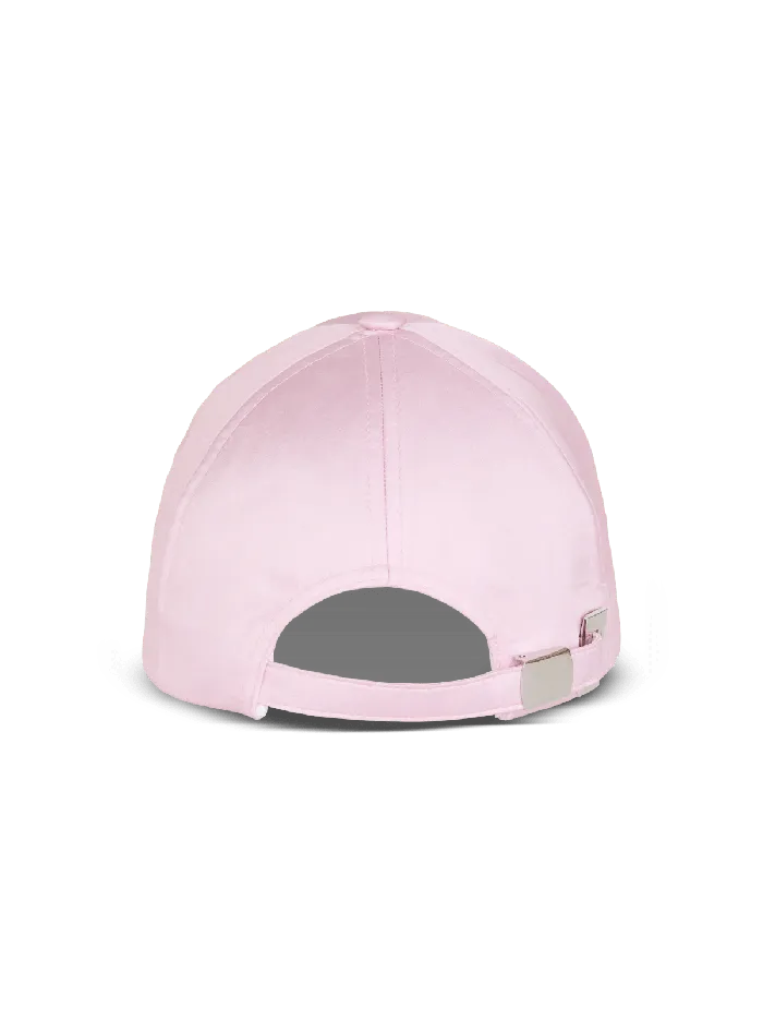 Balmain Signature Embroidered Cap Pink Women Hats And Caps