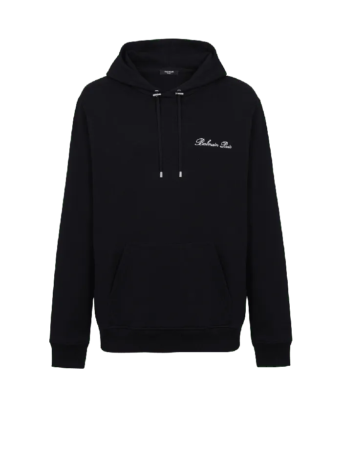 Balmain Signature Hoodie Black Men Sweatshirts