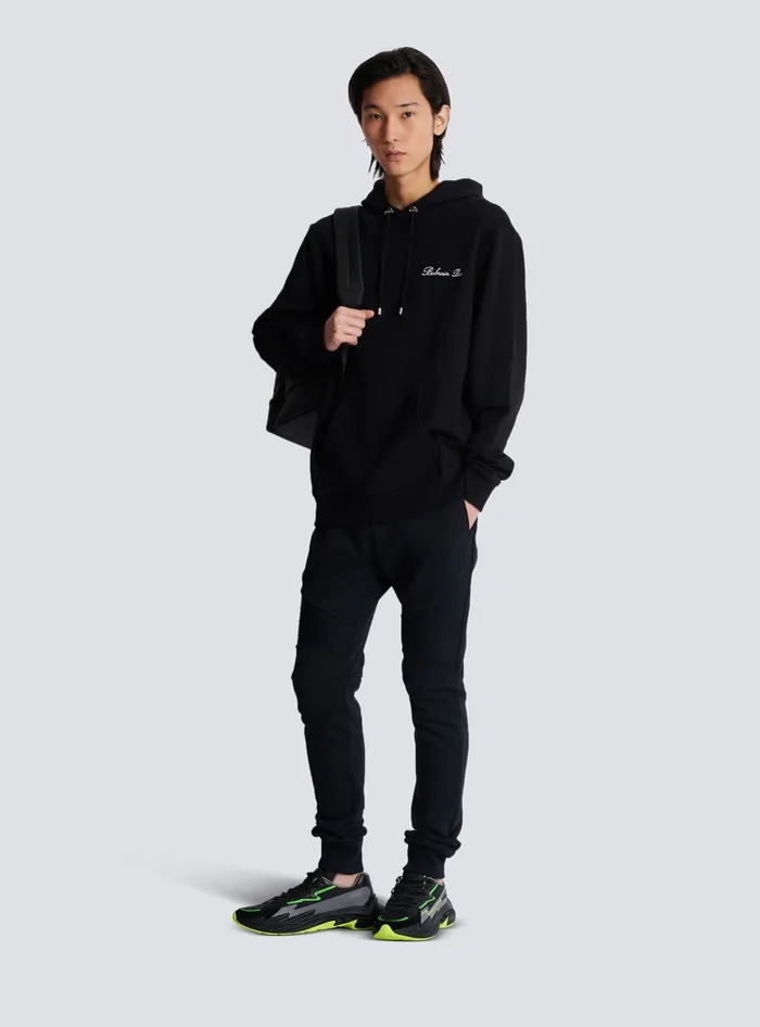 Balmain Signature Hoodie Black Men Sweatshirts