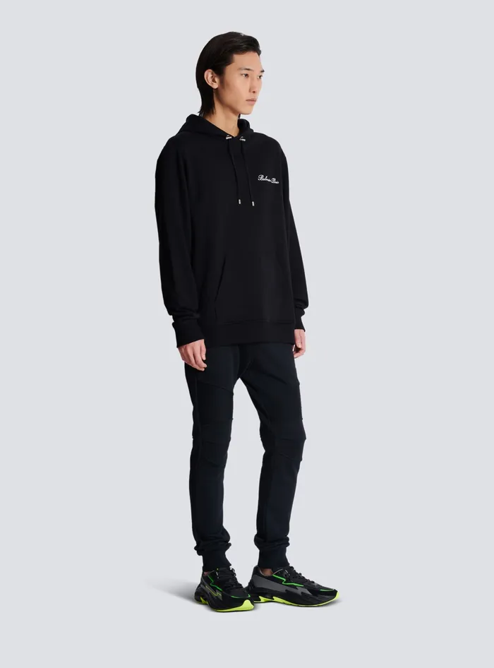 Balmain Signature Hoodie Black Men Sweatshirts