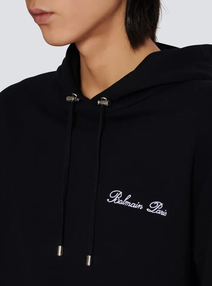 Balmain Signature Hoodie Black Men Sweatshirts