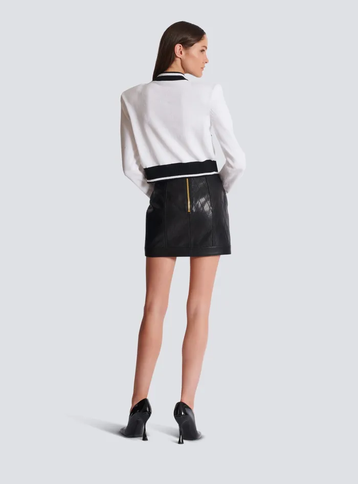 Balmain Signature Knit Cardigan White Women Knitwear