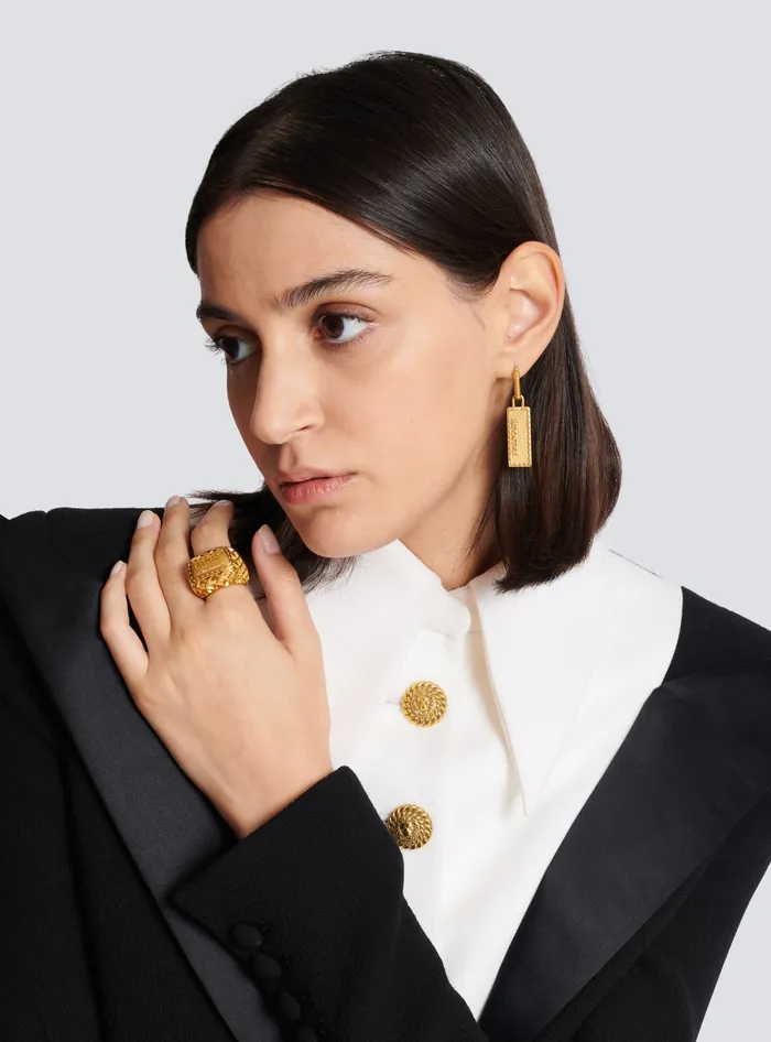 Balmain Signature Mesh Ring Gold Women Fashion Jewelry