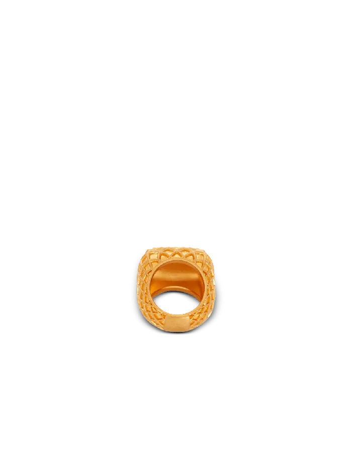 Balmain Signature Mesh Ring Gold Women Fashion Jewelry