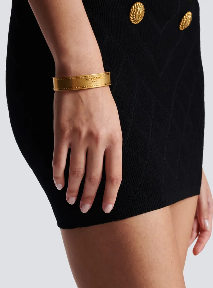 Balmain Signature Tubular Bracelet Gold MenWomen Fashion Jewelry