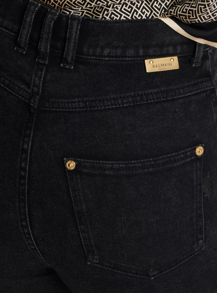 Balmain Slimfit Denim Jeans Black Women Denim