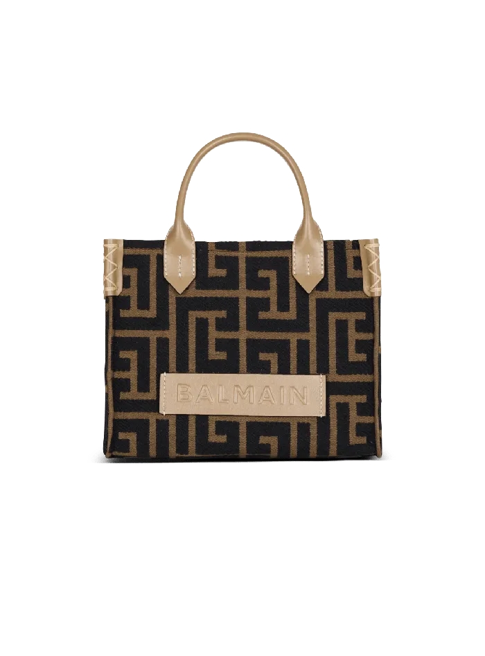 Balmain Small BArmy Tote Bag In Jacquard Fabric With A PB Labyrinth Monogram Black Women Crossbody Bags Balmain Small BArmy Tote Bag In Jacquard Fabric With A PB Labyrinth Monogram Black Women Crossbody Bags