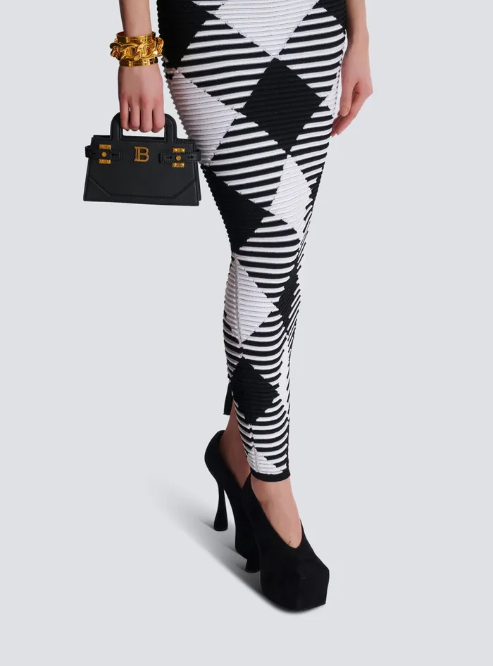 Balmain Small BBuzz Top Handle Bag In Grained Leather Black Women Handbags