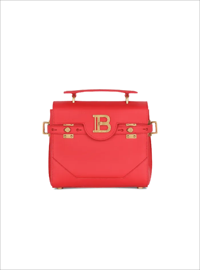 Balmain Smooth Leather BBuzz 23 Bag Red Women Handbags