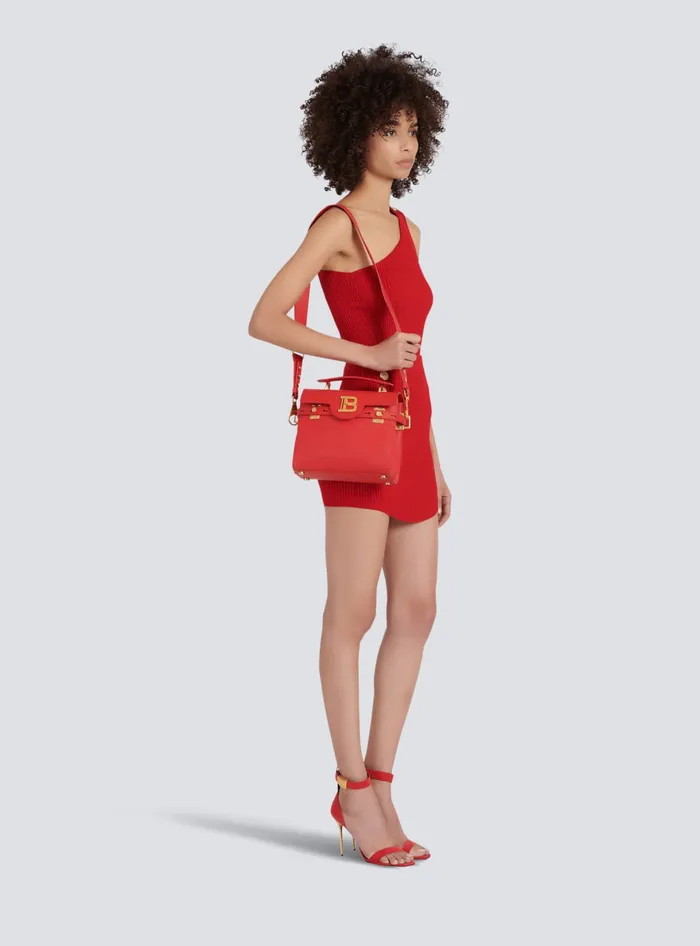 Balmain Smooth Leather BBuzz 23 Bag Red Women Handbags