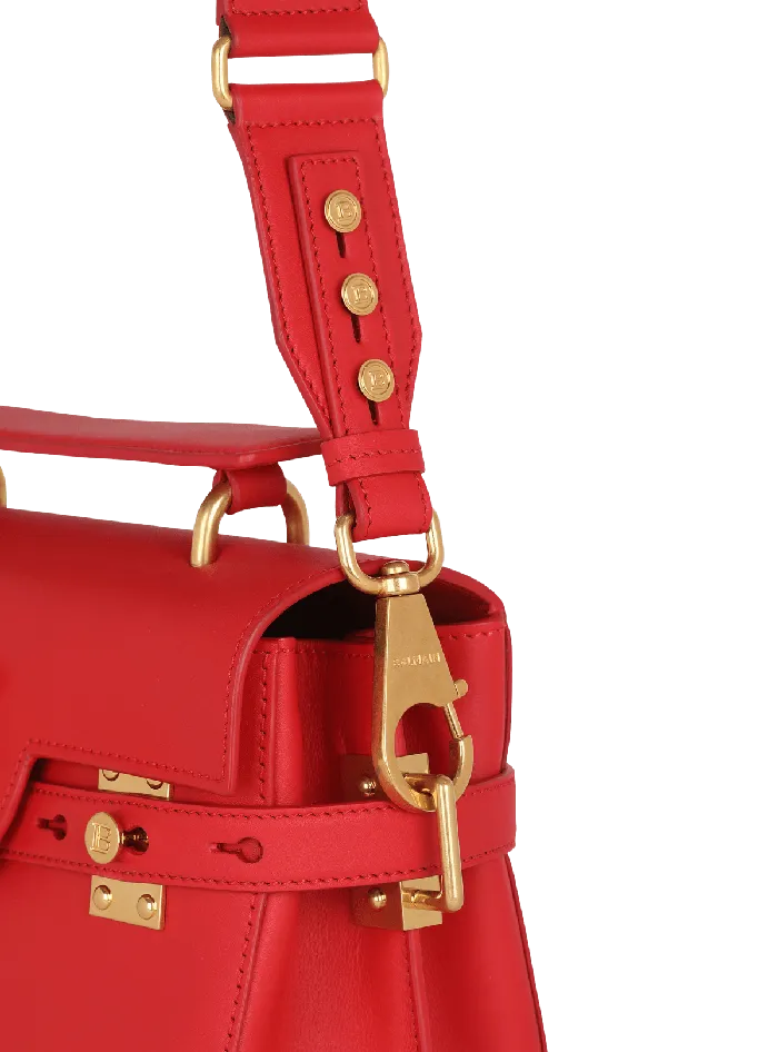 Balmain Smooth Leather BBuzz 23 Bag Red Women Handbags