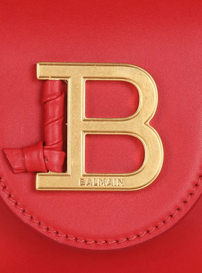 Balmain Smooth Leather BBuzz Mini Bag Red Women Handbags