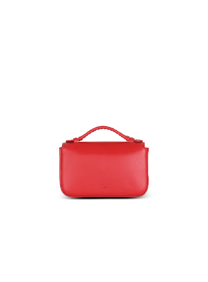 Balmain Smooth Leather BBuzz Mini Bag Red Women Handbags