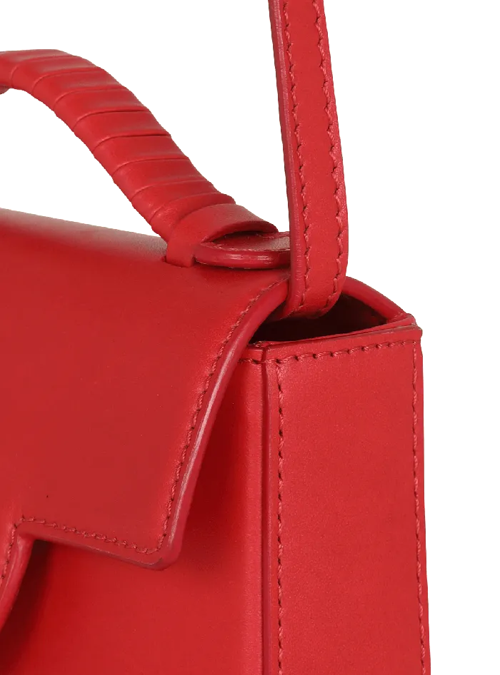 Balmain Smooth Leather BBuzz Mini Bag Red Women Handbags