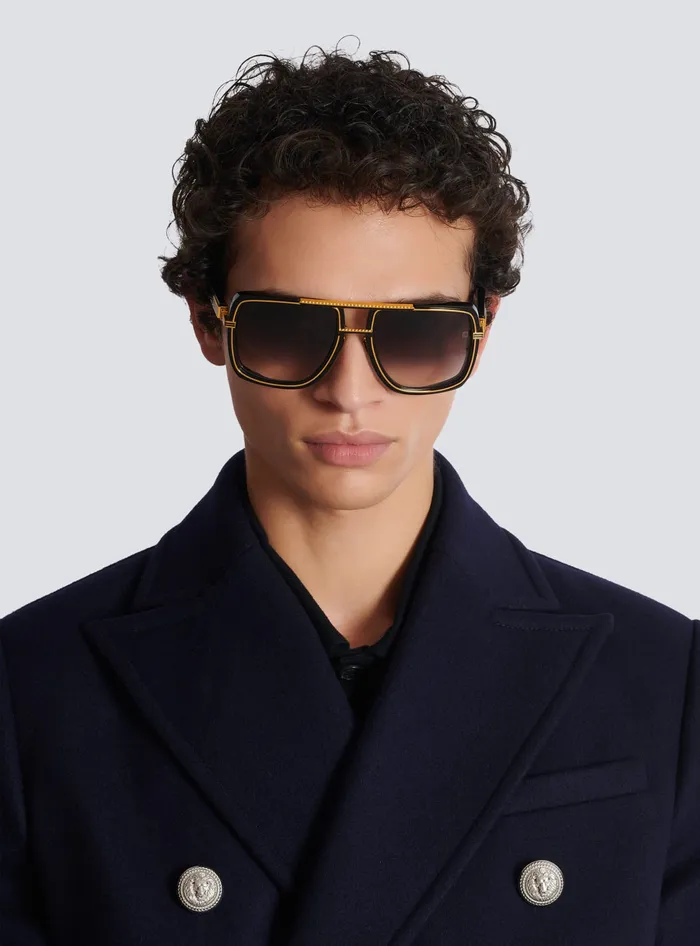 Balmain Soldier Sunglasses Gold WomenMen Eyewear