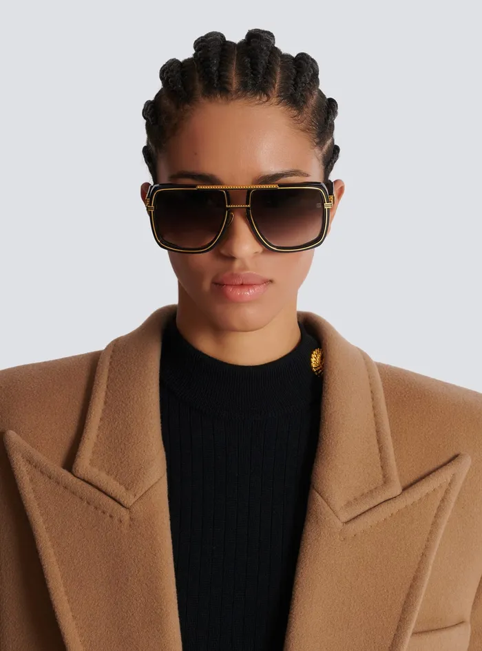 Balmain Soldier Sunglasses Gold WomenMen Eyewear