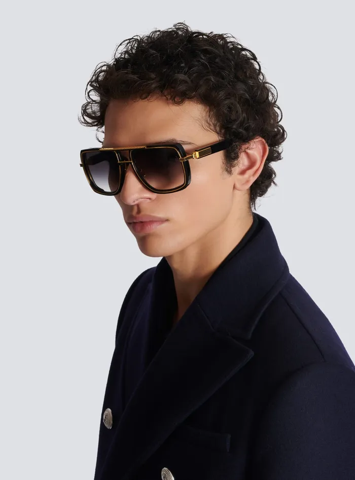 Balmain Soldier Sunglasses Gold WomenMen Eyewear