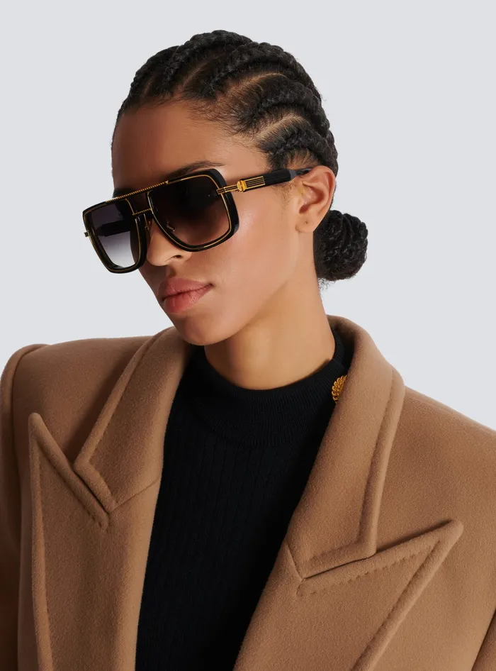 Balmain Soldier Sunglasses Gold WomenMen Eyewear