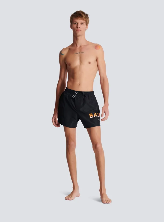 Balmain Swim Shorts Black Men Swimwear