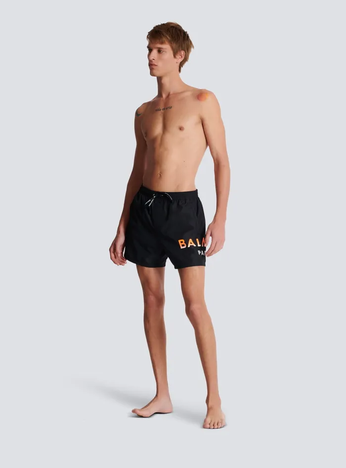 Balmain Swim Shorts Black Men Swimwear
