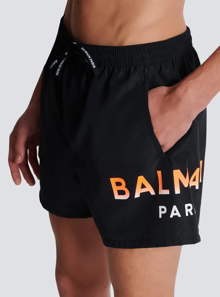 Balmain Swim Shorts Black Men Swimwear