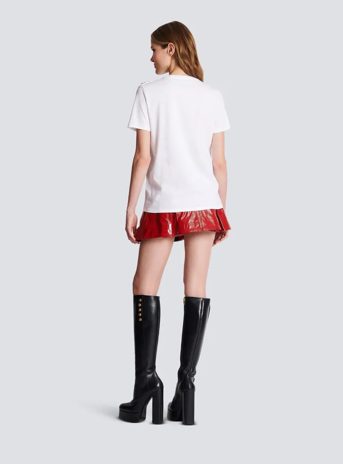 Balmain Tshirt With Paris Print White Women TShirts