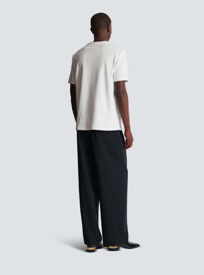 Balmain Tshirt With Vintage Lips Print White Men TShirts