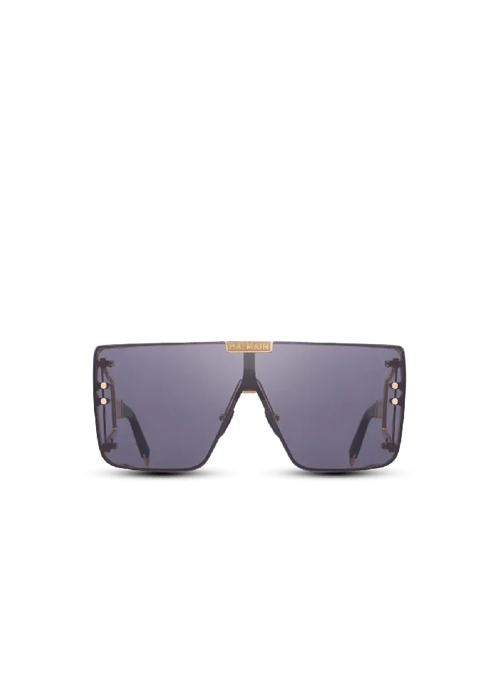 Balmain Titanium Shieldshaped Wonder Boy Sunglasses Black WomenMen Eyewear