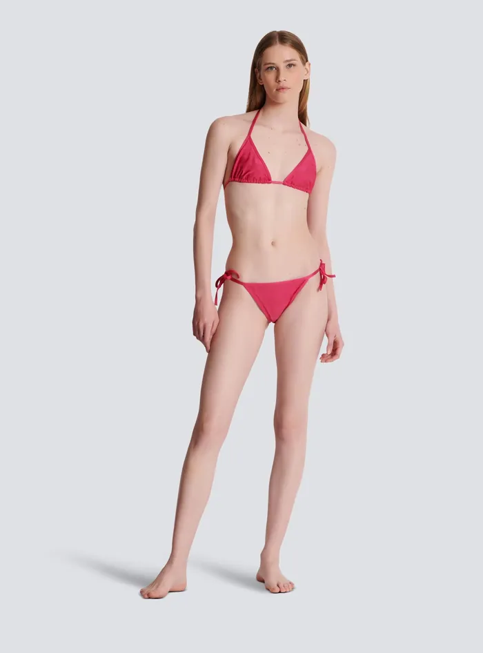Balmain Triangle Bikini Pink Women Swimwear