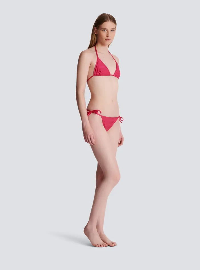 Balmain Triangle Bikini Pink Women Swimwear