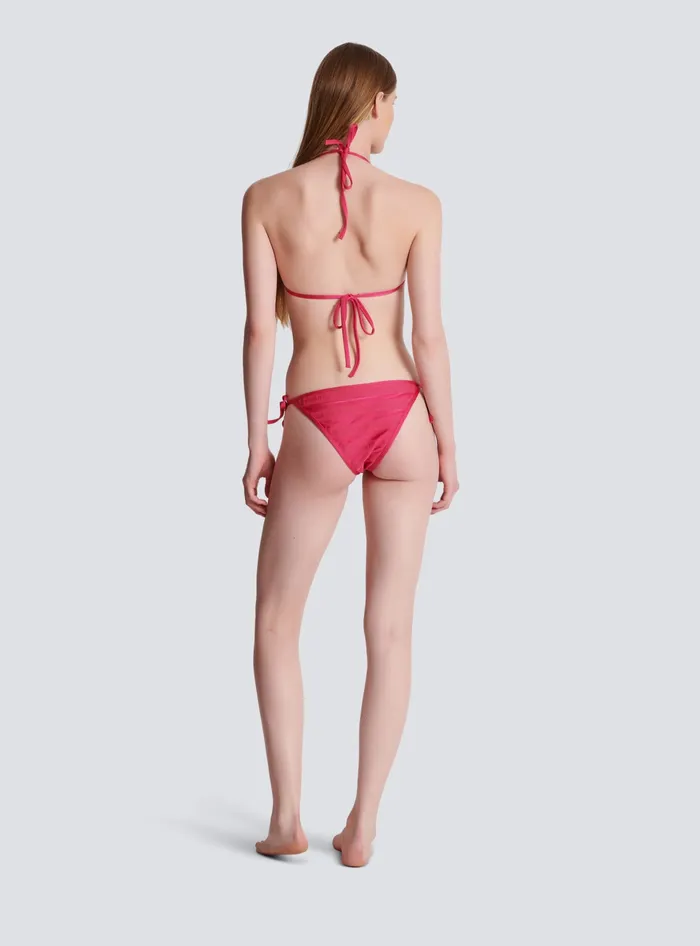 Balmain Triangle Bikini Pink Women Swimwear