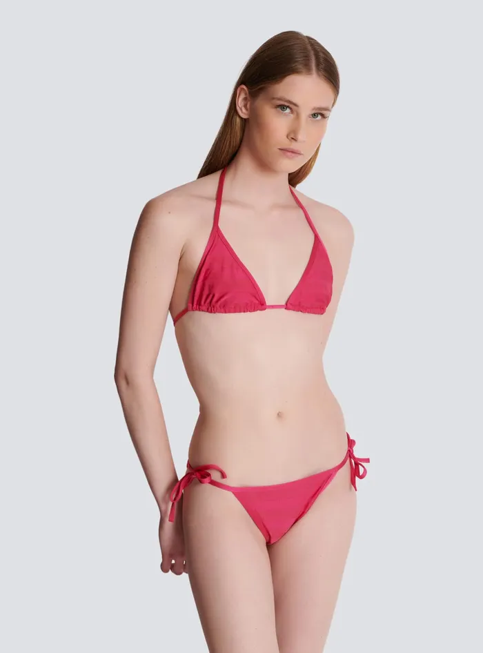 Balmain Triangle Bikini Pink Women Swimwear